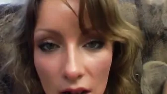 Двое на одну: юная брюнетка 18 лет в жестком групповом анале с минетом